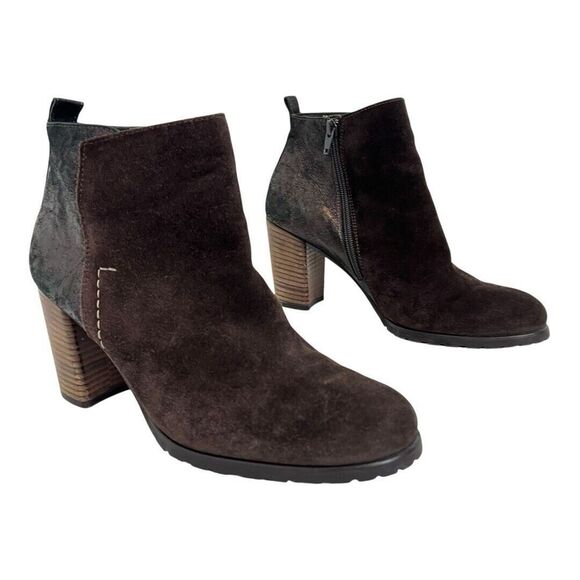 Paul Green Womens Size UK 6 US 8.5 Rockin Brown Suede Leather Zipper Ankle Boot - Picture 1 of 8